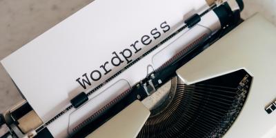 Wordpress text written using a typewriter